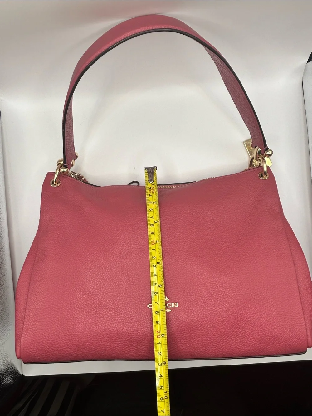 Coach Mia Pebbled Leather Shoulder and Crossbody in Raspberry